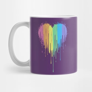 Rainbow Drip Heart Mug